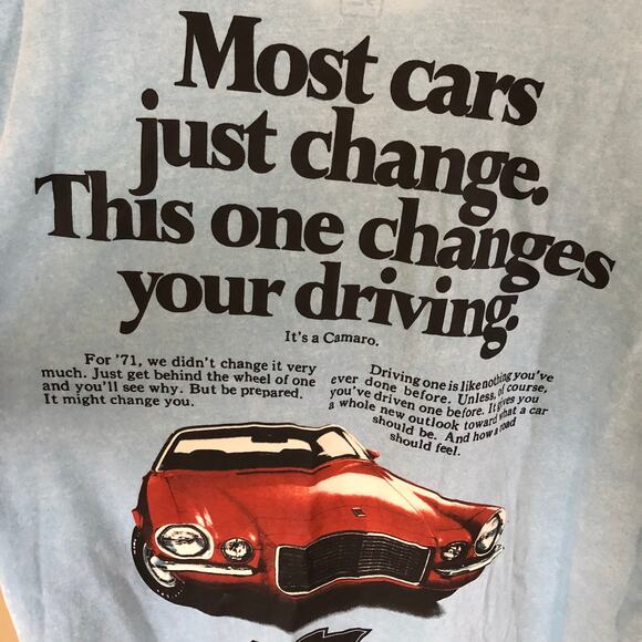 GM Official Men's NWOT Long Sleeve Blue Chevrolet Camaro Tee Size XXL - Picture 5 of 5